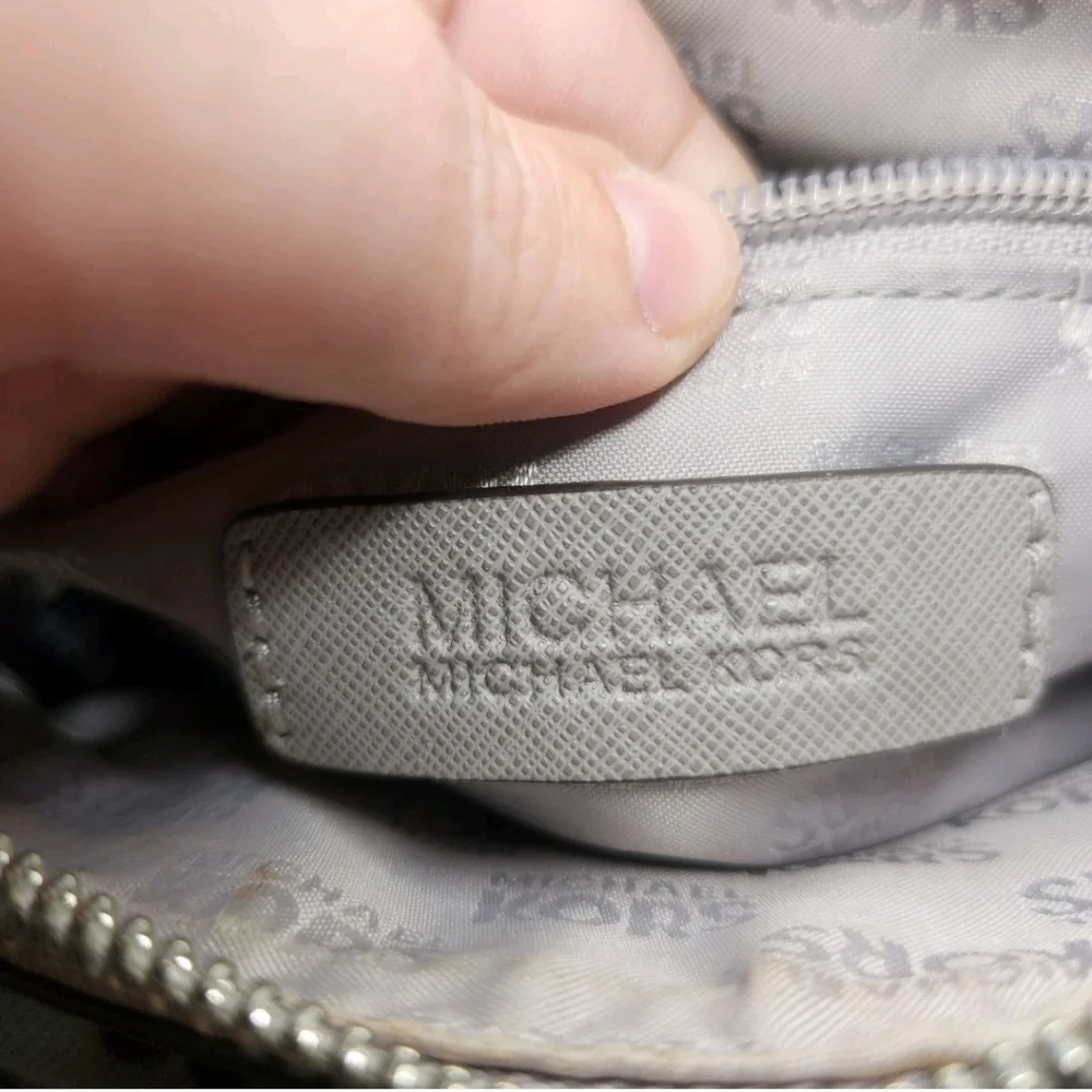 Michael Kors Mini Grey Satchel Saffiano Leather Crossbody Bag‎ Adjustable Strap